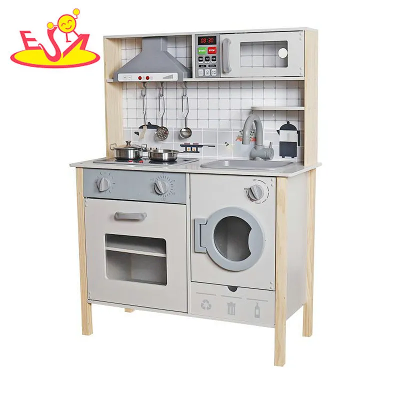 تصميم جديد معكرون لعبة مطبخ خشبية لطيفة للأطفال W10C582